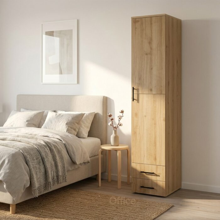 Colonne de rangement moderne en bois chêne clair avec tiroirs - Style scandinave – Image 6