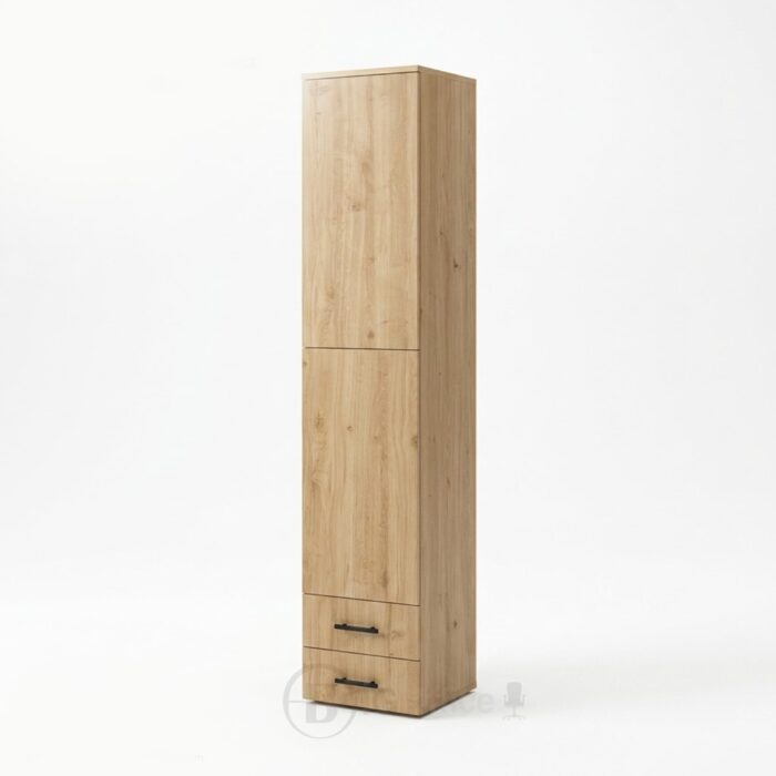 Colonne de rangement moderne en bois chêne clair avec tiroirs - Style scandinave – Image 2