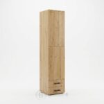 Colonne de rangement moderne en bois chêne clair avec tiroirs - Style scandinave