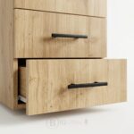 Colonne de rangement moderne en bois chêne clair avec tiroirs - Style scandinave – Image 5