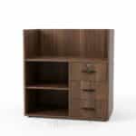 Comptoir de réception compact avec rangement - Finition noyer moderne – Image 5