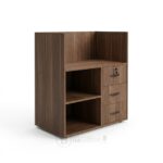 Comptoir de réception compact avec rangement - Finition noyer moderne – Image 8