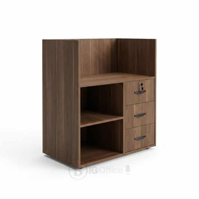 Comptoir de réception compact avec rangement - Finition noyer moderne – Image 8