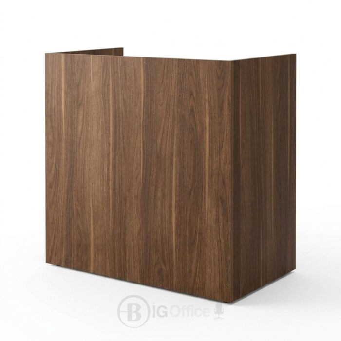 Comptoir de réception compact avec rangement - Finition noyer moderne – Image 7