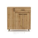 Meuble Buffet Bois Moderne avec Tiroir et Étagères - Style Contemporain - H 106 x L 100 x P 35 cm