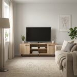 Meuble TV moderne en bois chêne clair avec rangements - Style scandinave – Image 8