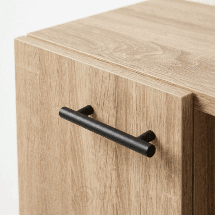 Meuble TV moderne en bois chêne clair avec rangements - Style scandinave – Image 5