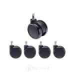 Roulettes pour Chaise de Bureau Ø 60 mm – Lot de 5 Roues Pivotantes Silencieuses