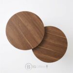 Tables basses rondes gigognes effet noyer - Design minimaliste – Image 3