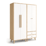 Armoire Dressing MDF 140x52x195 cm – 4 Portes et 2 Tiroirs | Big Office Maroc