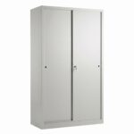 Armoire Haute Métallique à Portes Coulissantes 198×120×45 cm – 4 Étagères Réglables | Big Office Maroc