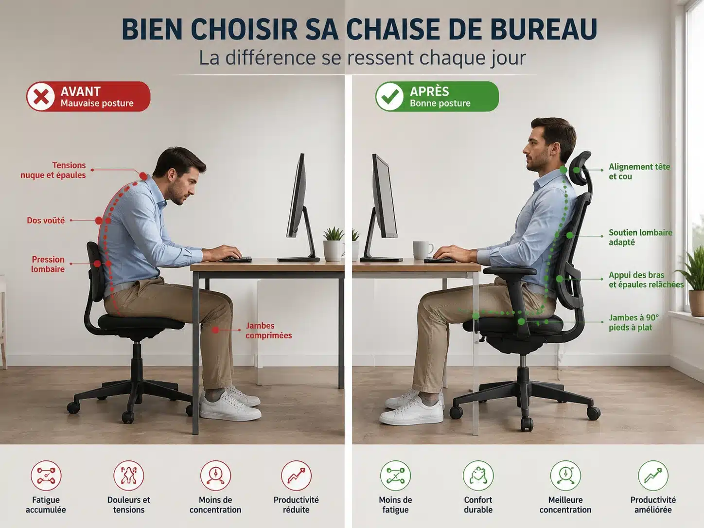 Bien choisir une chaise de bureau ergonomique pour le travail au quotidien