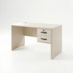 Bureau MDF 120x60x75 cm avec Caisson Fixe 2 Tiroirs – Beige