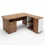 Bureau de Direction 160x80 cm avec Retour Mobile et Caisson 3 Tiroirs – Image 2