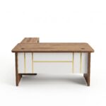 Bureau de Direction 160x80 cm avec Retour Mobile et Caisson 3 Tiroirs