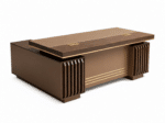 Bureau de Direction en MDF Effet Noyer avec Retour Latéral et Caisson Intégré – 180x85 cm et 200x85 cm