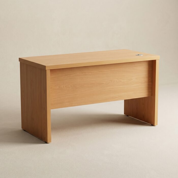 Bureau 120×60×75 cm en Bois MDF Effet Hêtre avec Caisson 2 Tiroirs – Mobilier de Bureau Maroc – Image 2
