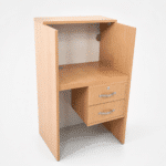 Comptoir de Réception en Bois MDF Effet Hêtre - H 110 x L 60 x P 50 cm – Image 2