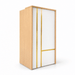 Comptoir de Réception en Bois MDF Effet Hêtre - H 110 x L 60 x P 50 cm