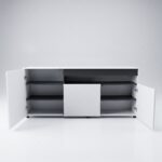 Bahut de Rangement en Bois MDF Blanc avec Niche de Rangement | Big Office Maroc – Image 2