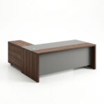 Bureau de Direction en Bois MDF avec Retour Mobile et Caisson Mobile 3 Tiroirs | Big Office Maroc