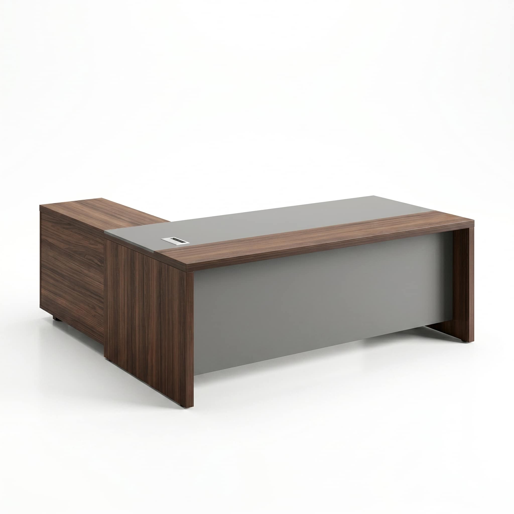 Mobilier de bureau direction Big Office Maroc Bureau de Direction en Bois MDF avec Retour Mobile et Caisson Mobile 3 Tiroirs | Big Office Maroc – Image 1