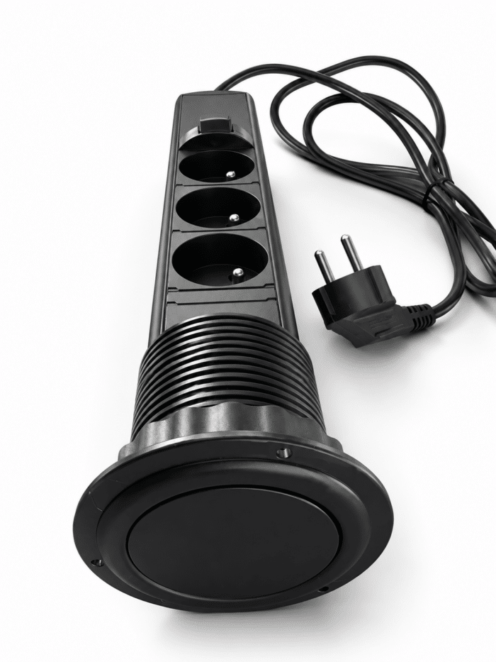 Multiprise Verticale Pop-Up Encastrable avec USB et Prises 220V – Image 2