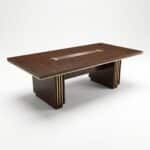 Table de Réunion en Bois MDF Effet Noyer 240x120 cm