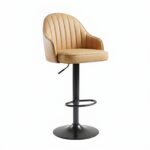 Tabouret de Bar Réglable Beige avec Accoudoirs – Design Moderne et Confort Premium