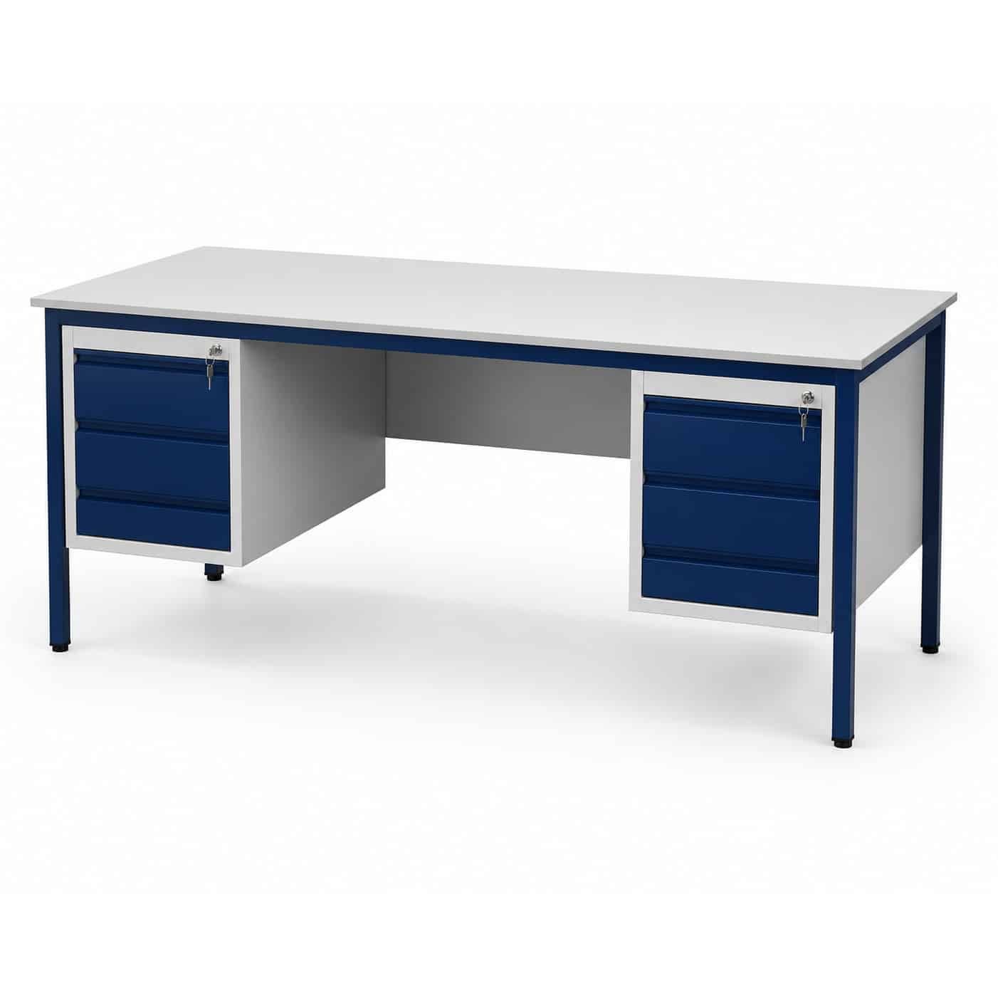 bureau-atlas-180-2-caissons bureau atlas 180 cm avec deux caissons - DESTOCKAGE – Image 1