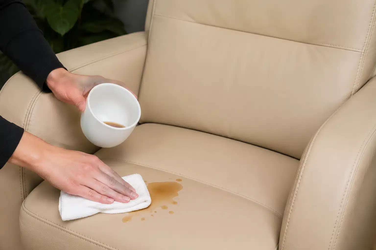 Enlever une tache sur un fauteuil en cuir sans l'abîmer