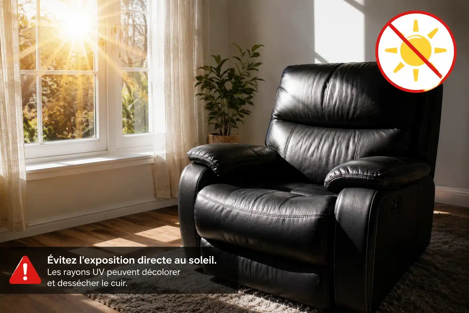 Protéger un fauteuil en cuir contre le soleil