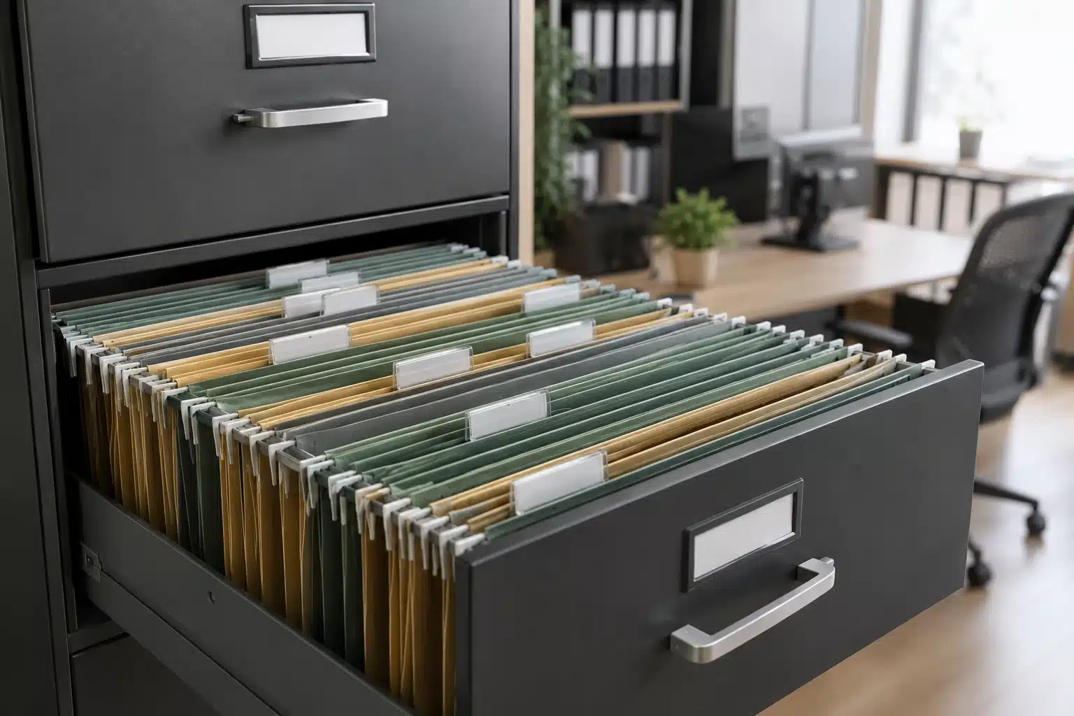Armoire de classement pour dossiers suspendus au bureau