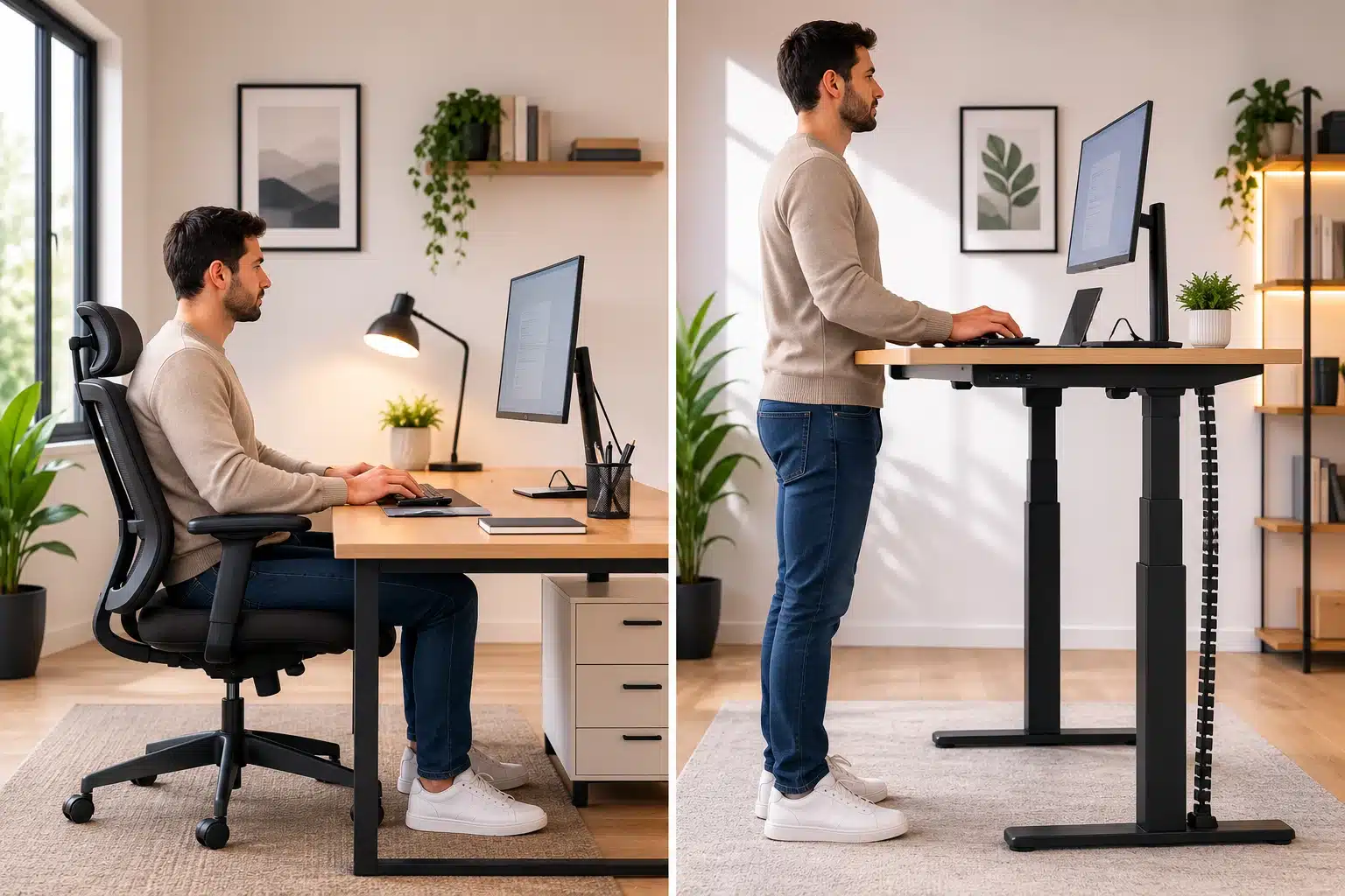 Comparaison entre bureau classique et bureau assis-debout