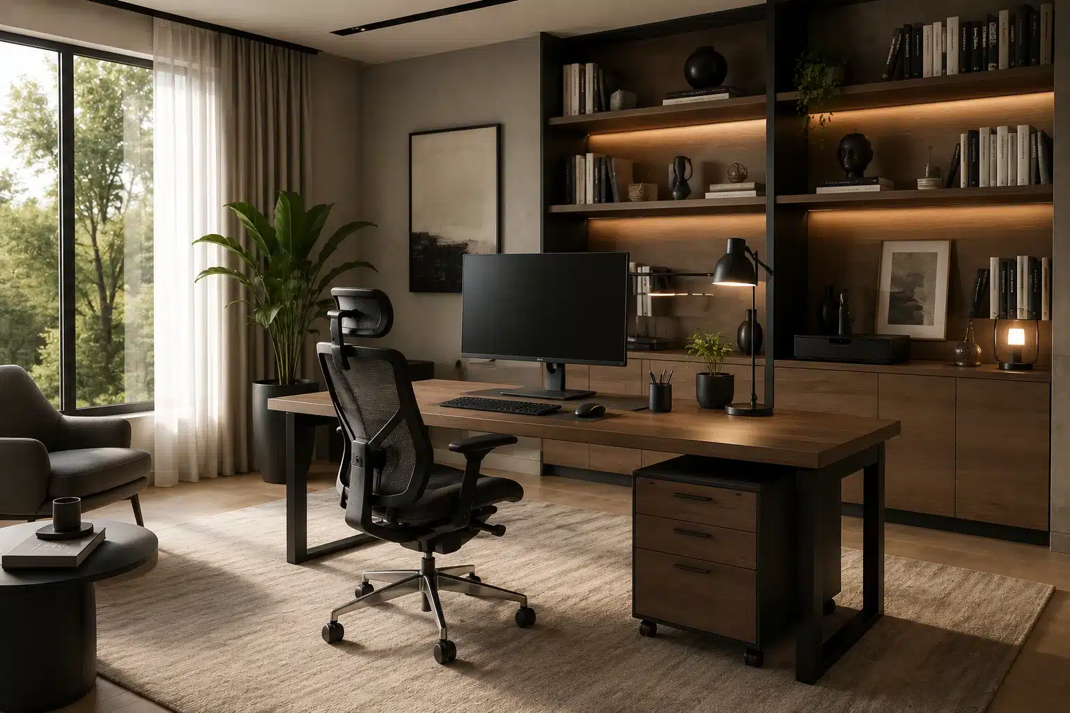 Bureau à domicile haut de gamme équipé par BigOffice.ma