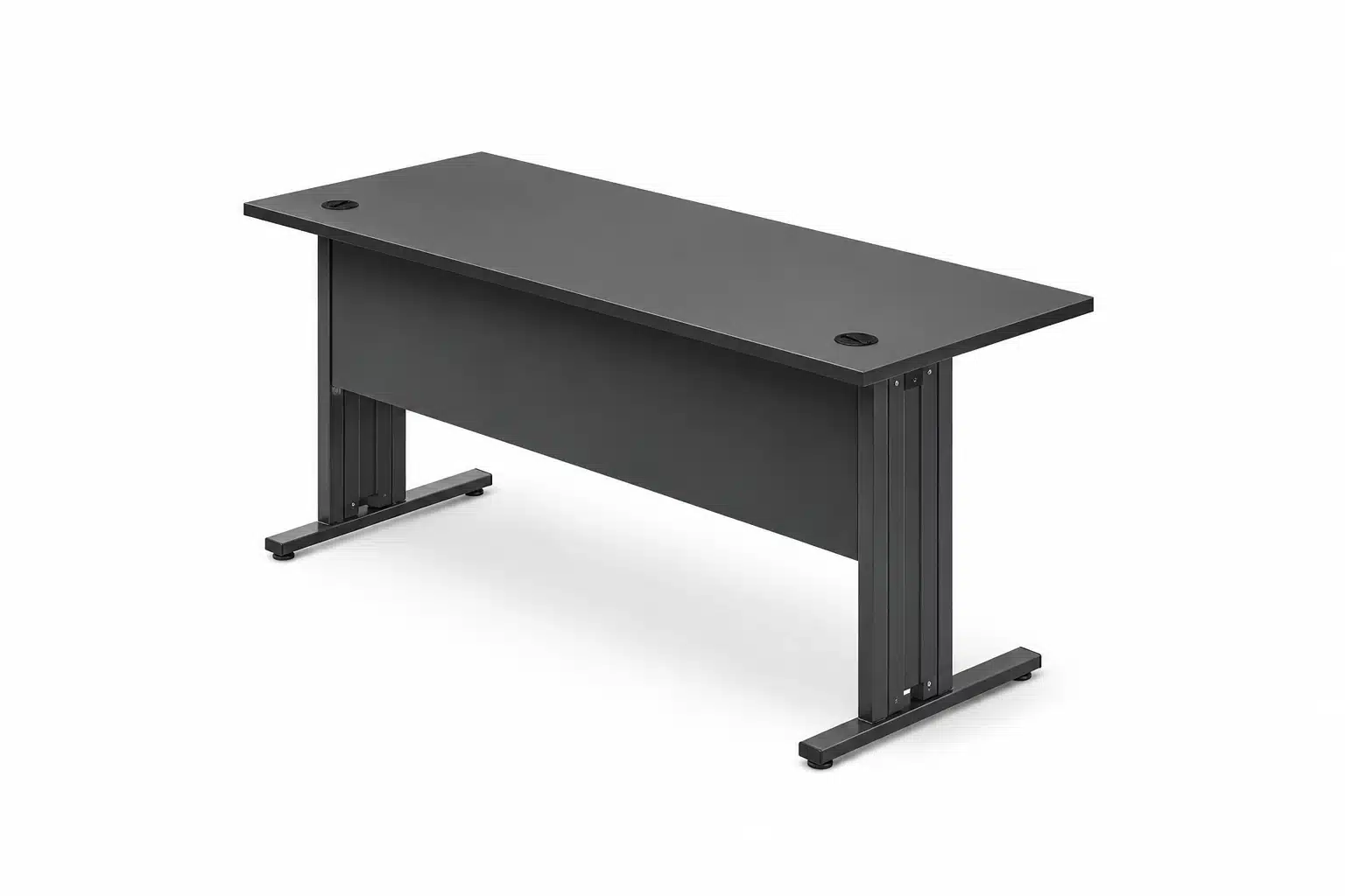 Bureau en métal avec piètement en acier, mobilier de bureau résistant pour usage intensif
