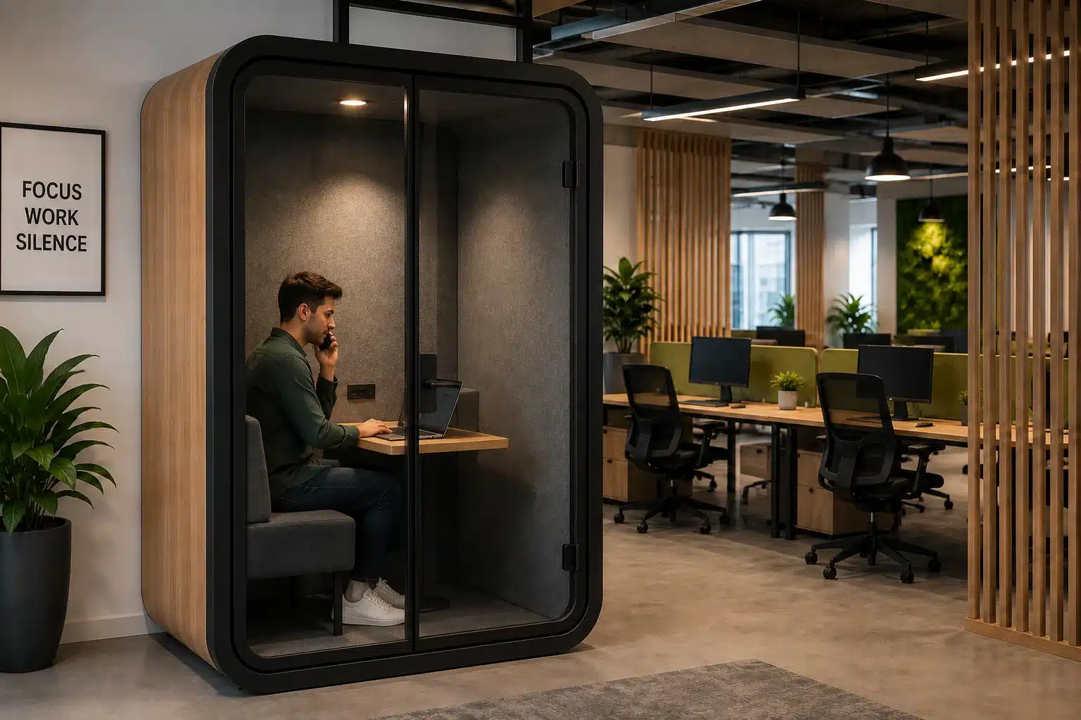 Réduction de la réverbération dans un bureau ouvert