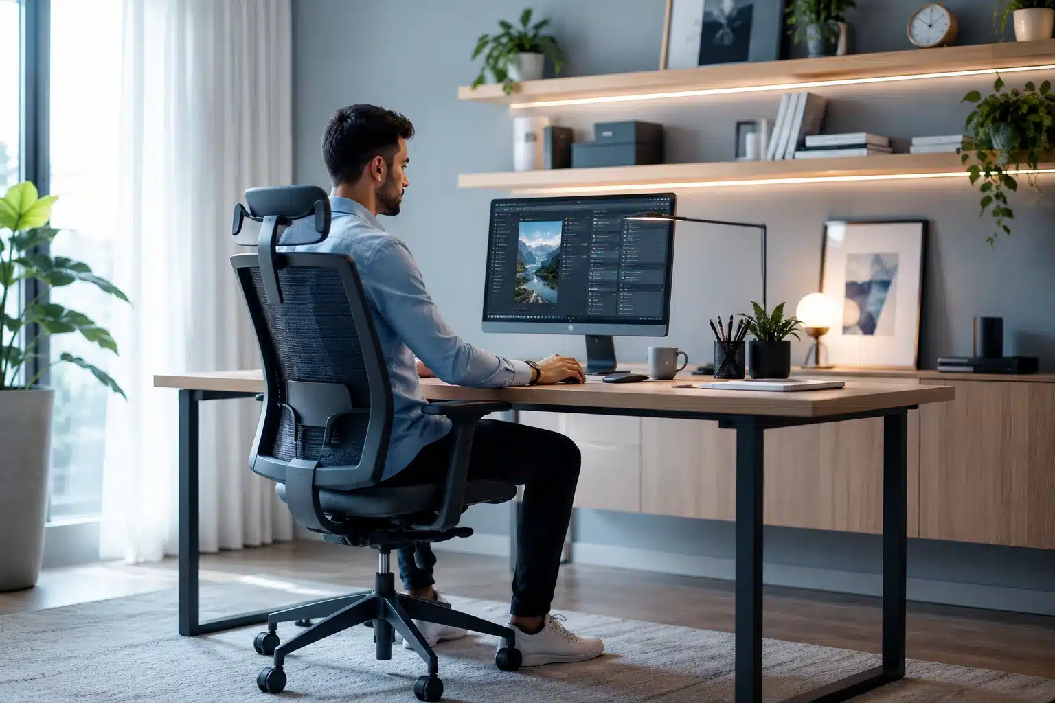 Chaise de bureau confortable grâce à une densité de mousse adaptée