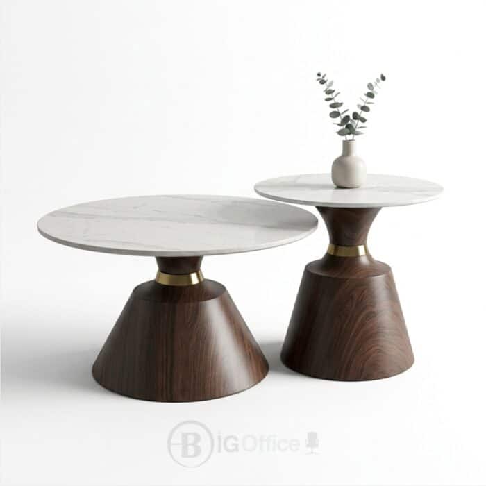 Duo Tables Gigognes Rondes Plateau Céramique