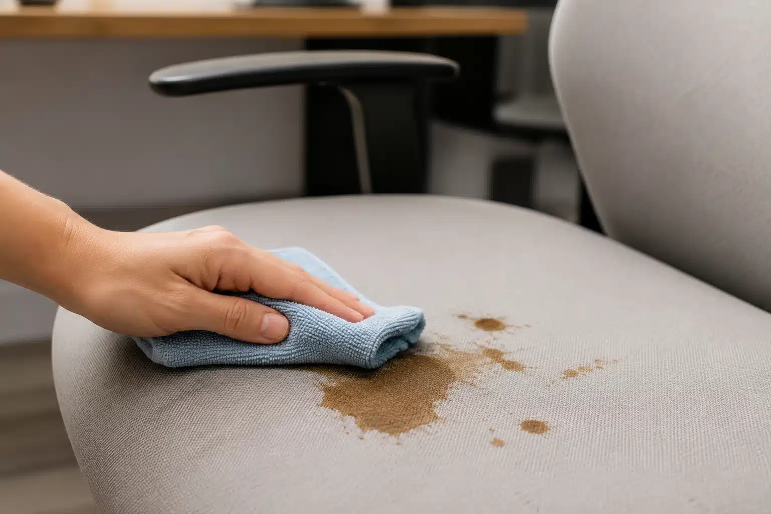 Enlever une tache sur un fauteuil de bureau