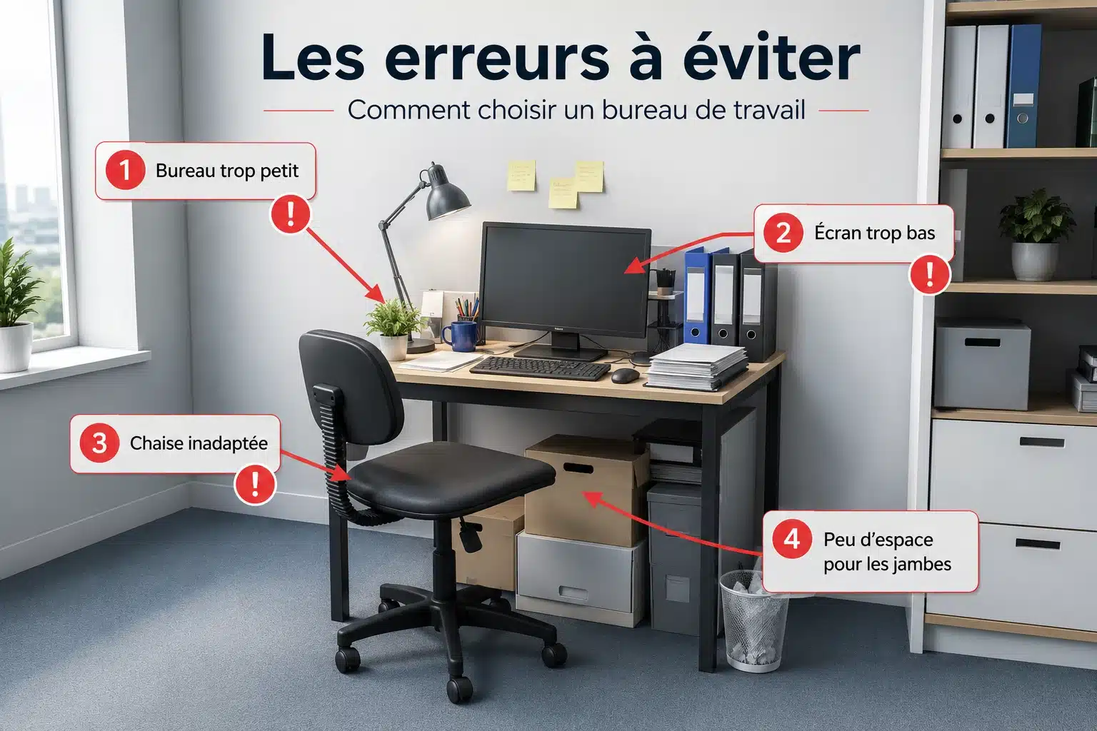 Erreurs fréquentes à éviter lors du choix d'un bureau de travail