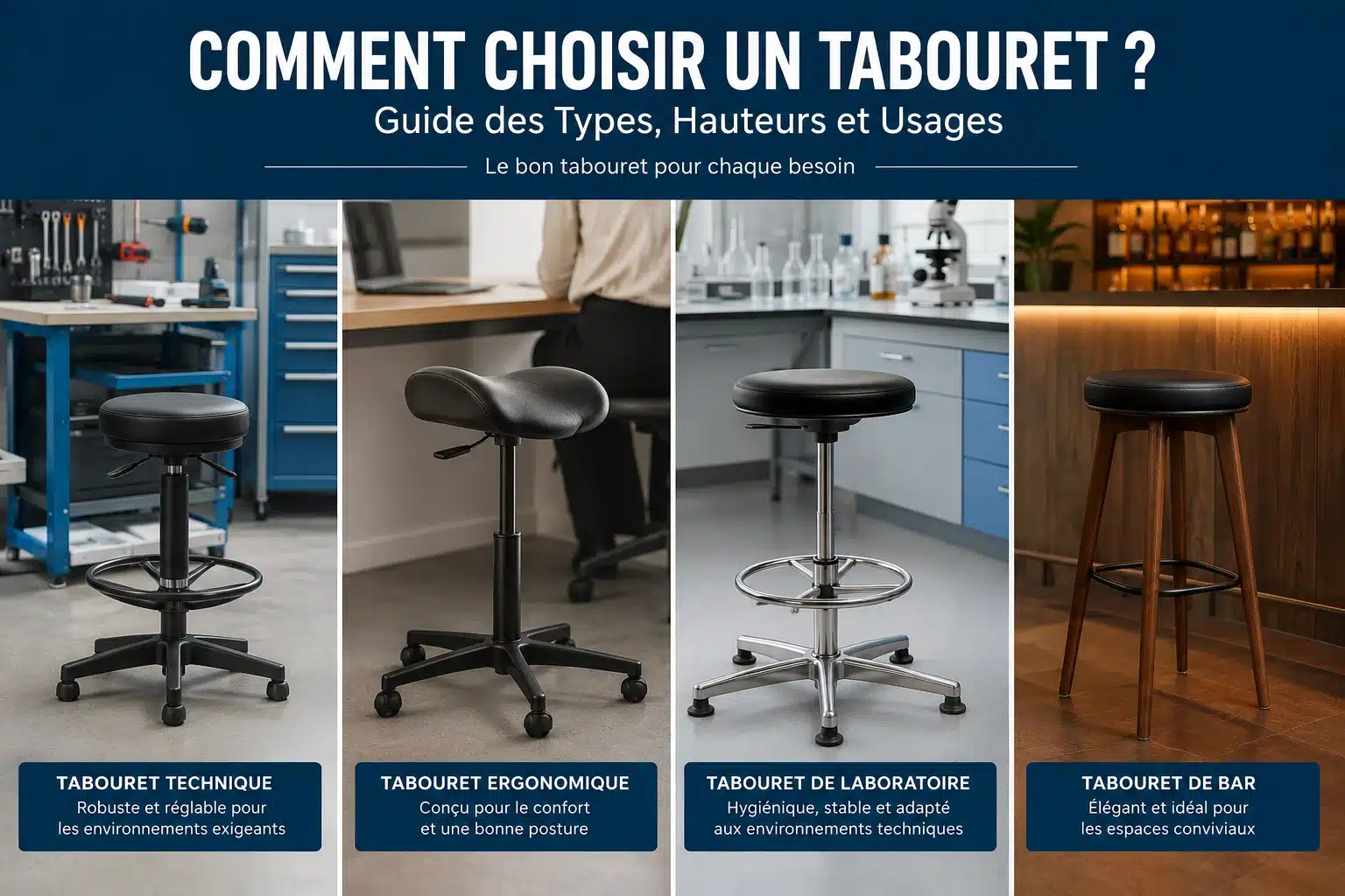 Guide complet des tabourets : panorama des principaux modèles pour la maison et le travail