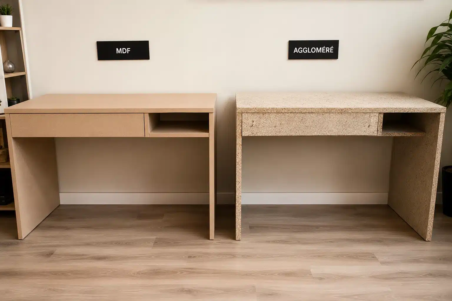 Bureau fabriqué en MDF avec plateau stable