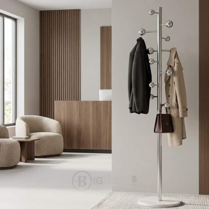 Porte-Manteau ORBIS en Inox avec Base Marbre