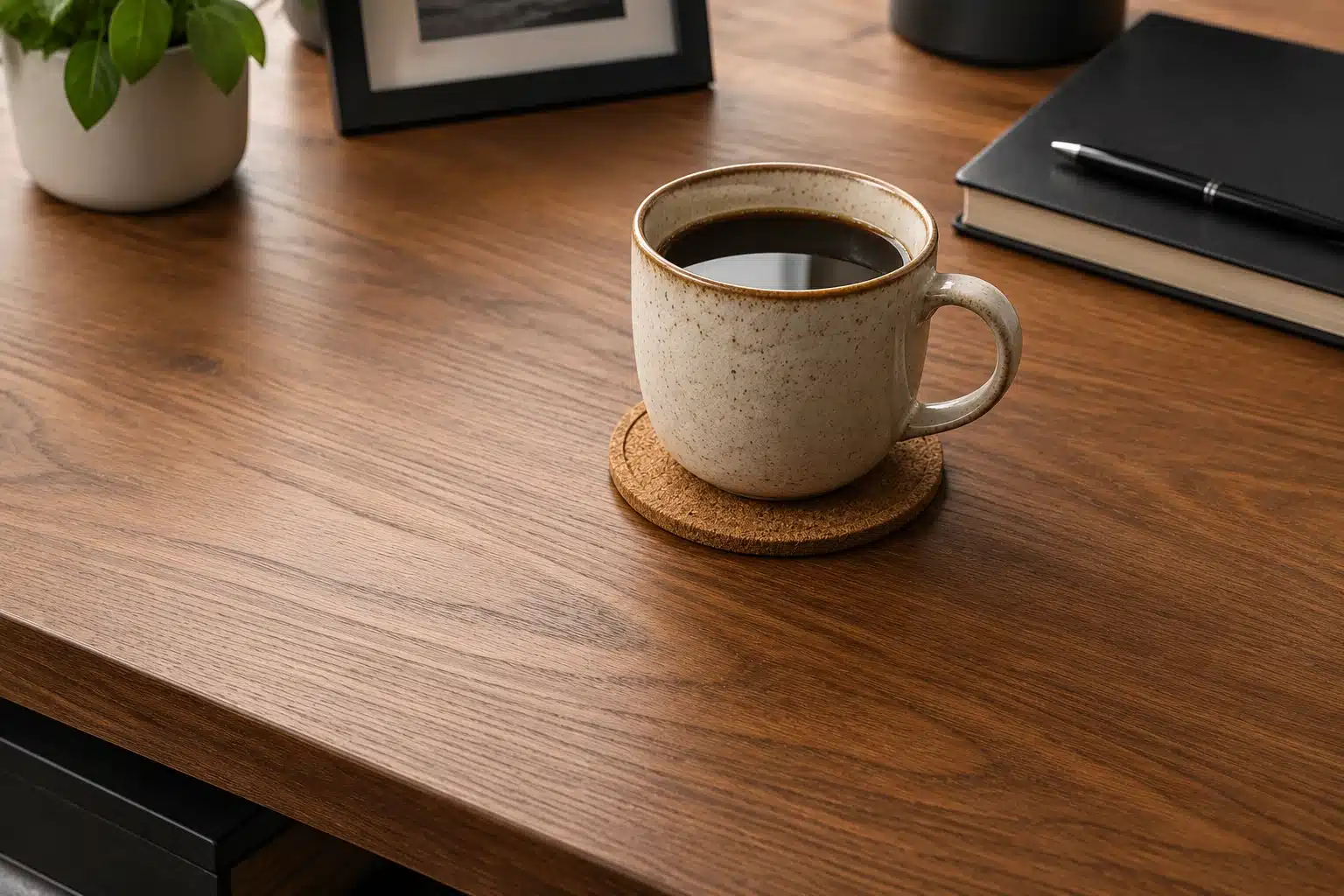 Protéger un bureau en bois contre les taches de café et de liquide