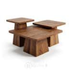 Ensemble de 3 tables gigognes en bois, idéal pour salon, salle d’attente ou espace d’accueil professionnel.
