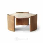 Table Basse Ronde Cadre Bois Plateau Céramique