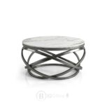 Table Basse ORBITA en Céramique et Inox Gris
