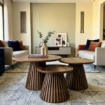 Trio Tables Basses Rondes Effet Bois